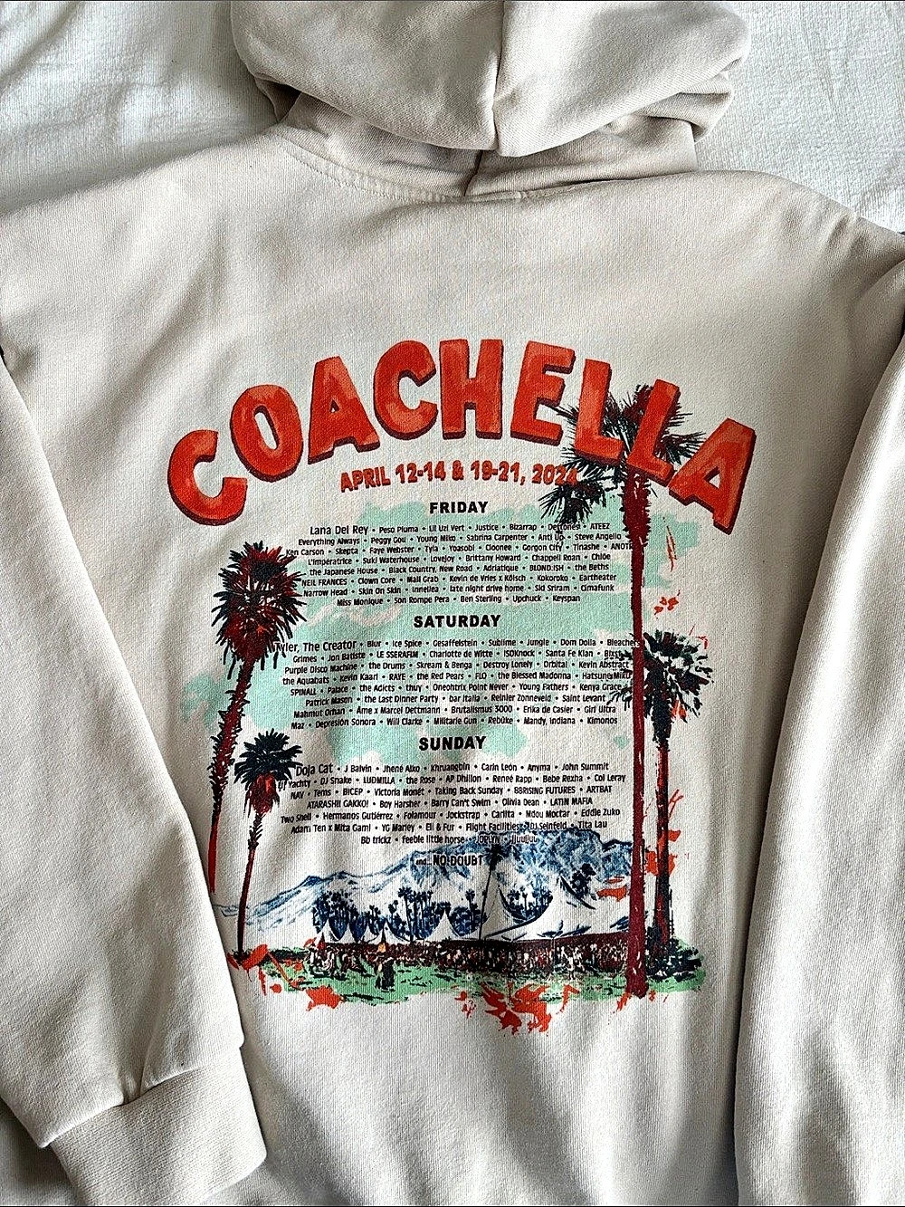 Coachella 2024 Lineup Hoodie Graphic Hoodie Medium